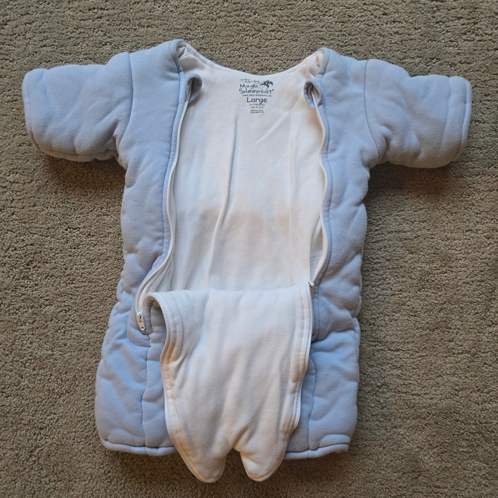 Baby Merlin's Magic Sleepsuit Light Blue Large 6-9 Months 18-21 lbs MSSC-BL - Picture 4 of 4